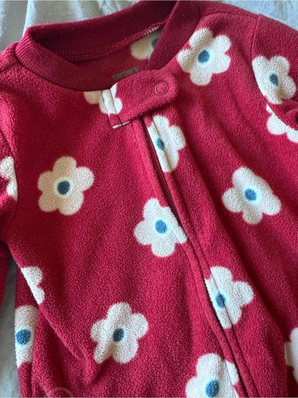 Carters One-Piece Fleece Footed Pajamas - Floral